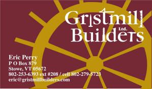 Business Cards : Gristmill Builders- Stowe, VT