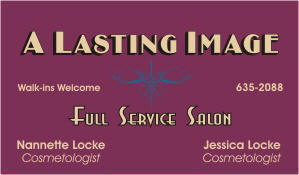 Business Cards : A Lasting Image Salon-Front